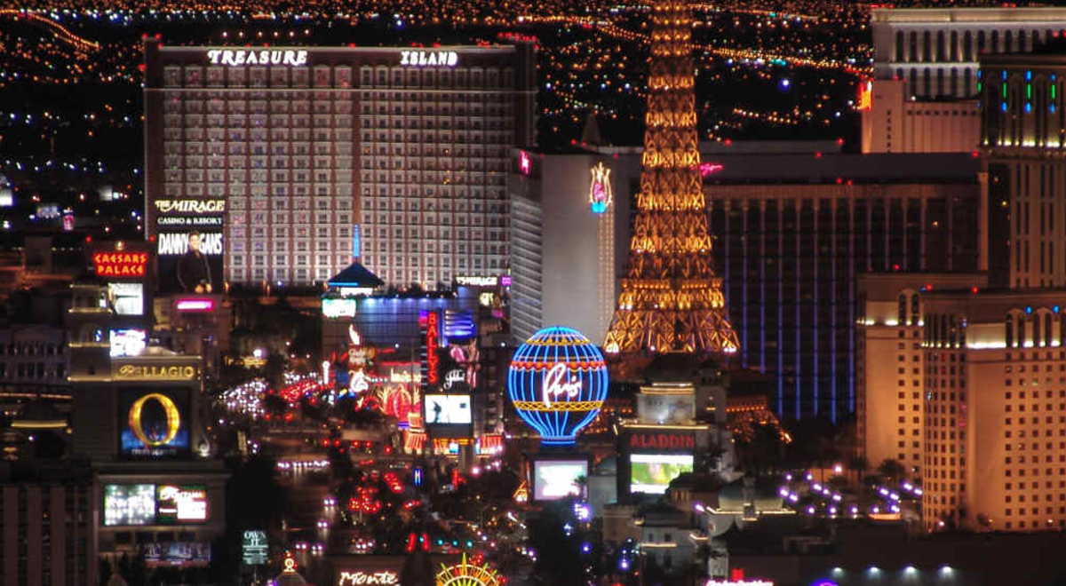 The Las Vegas skyline at night