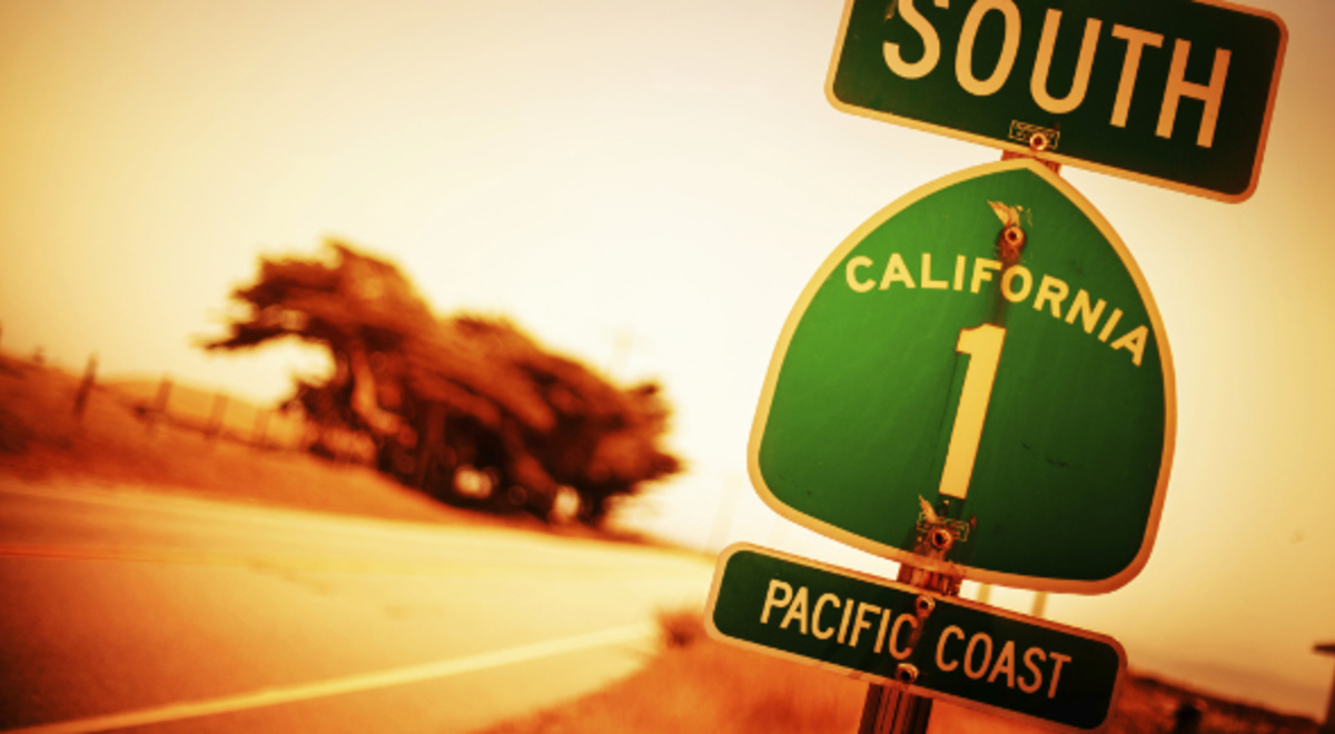 Green Southern California road sign