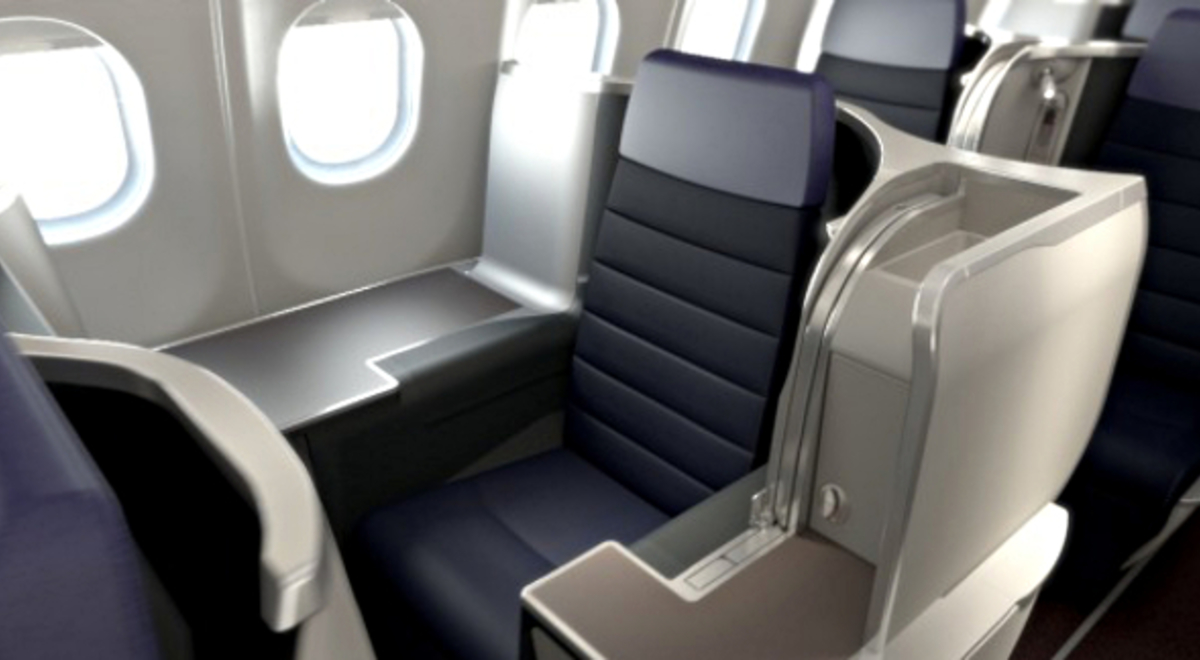 Individual airline seats with personal space