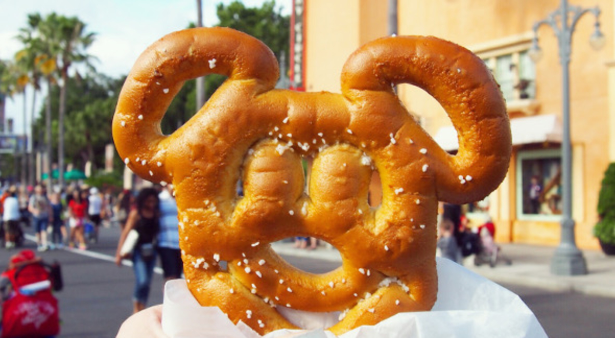 Big Bite pretzel molded as the mickey mouse face