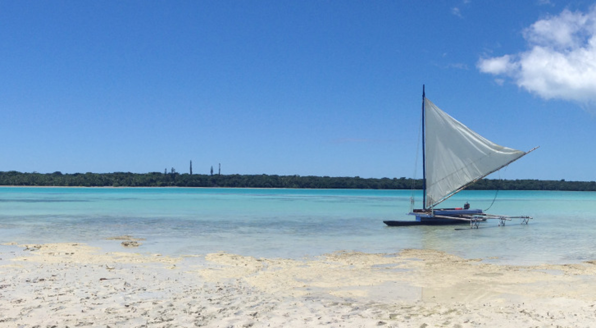 A traditional pirogue in New Caledonia.
