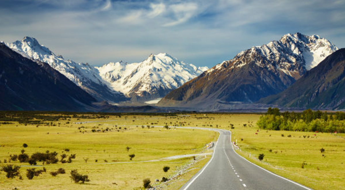  the road towards the new zealand southern alps