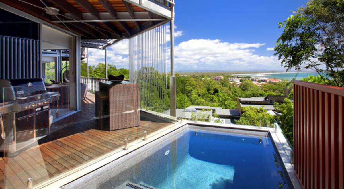 beach view from a private pool at Peppers Noosa 