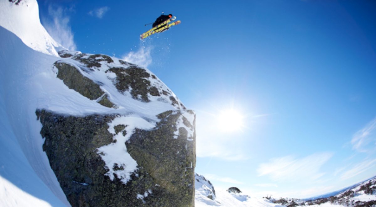 Performing a ski jump 
