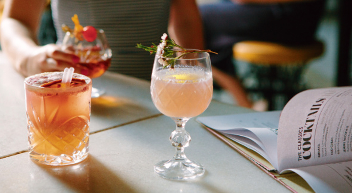 variety of fruity cocktails