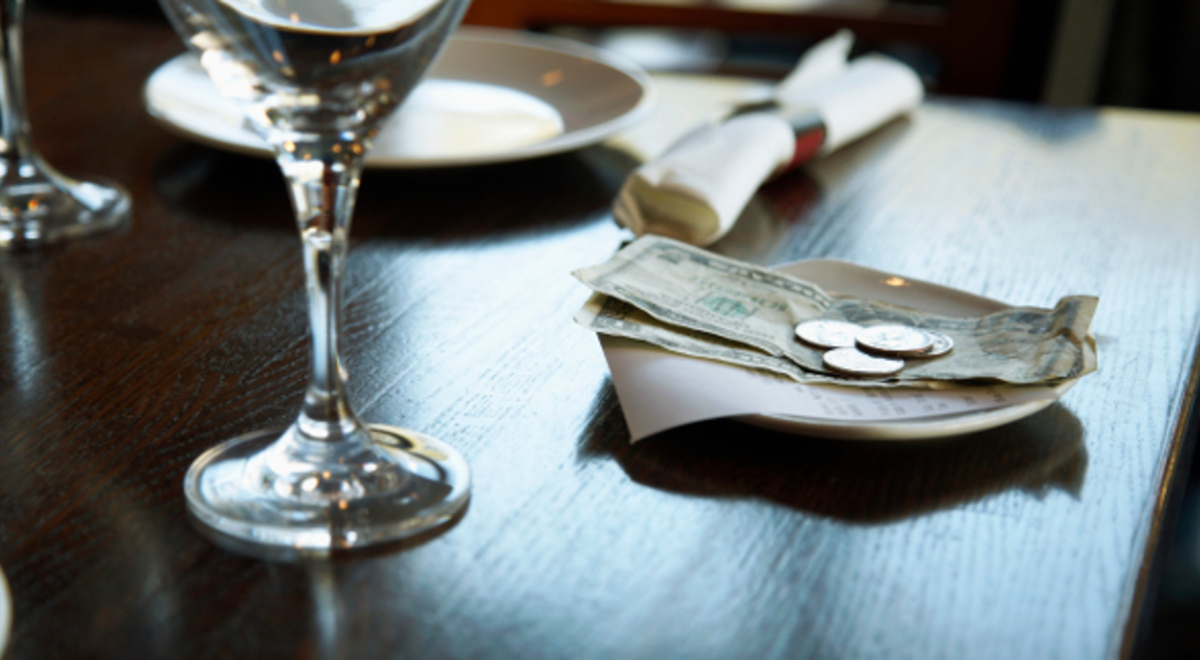 Tip left on the table