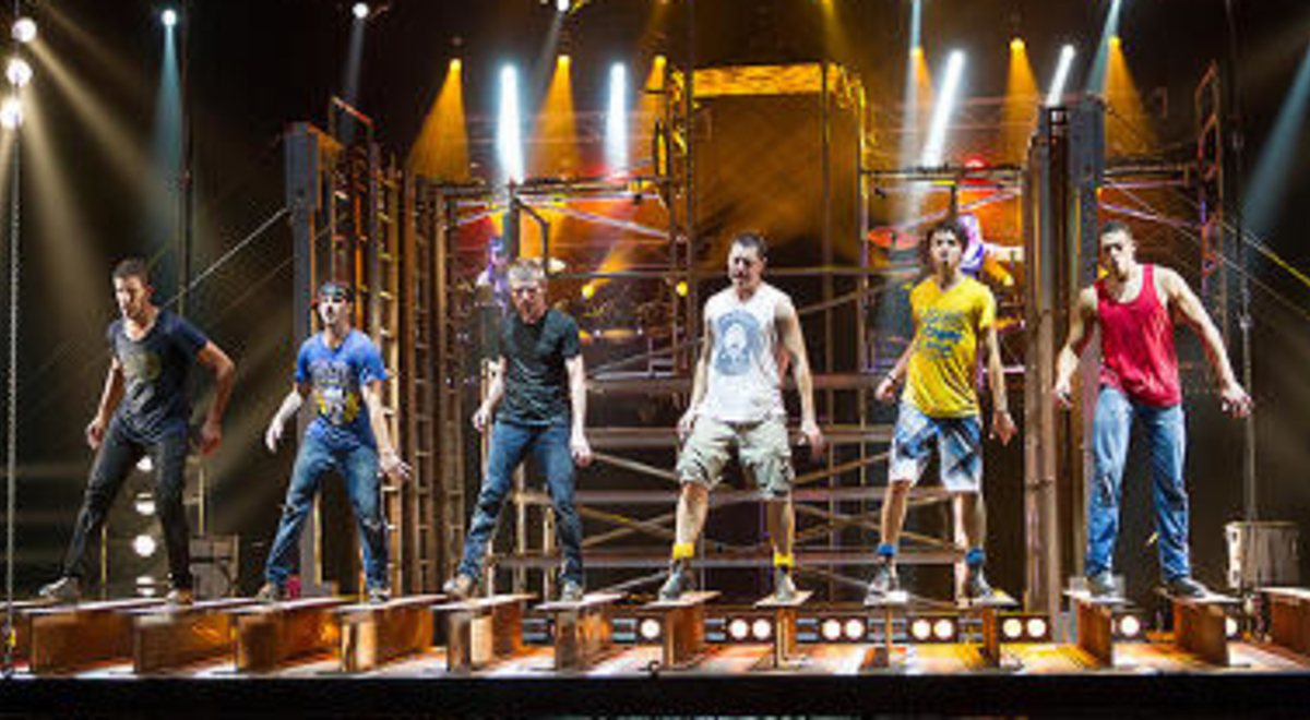 Boy group rehearsing at the stage