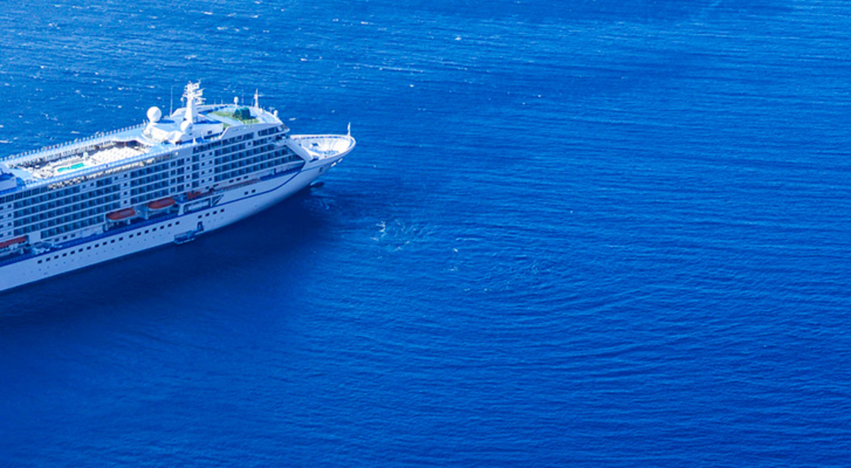 Cruise Ship in blue ocean