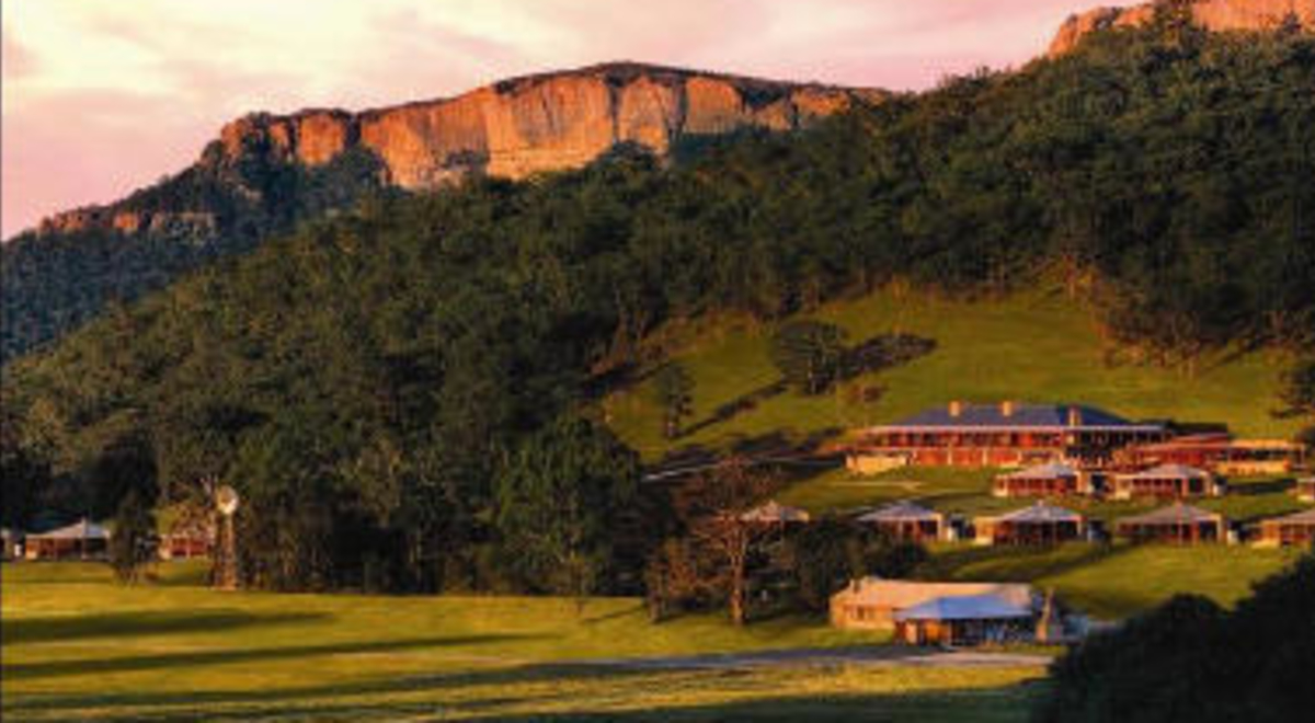 a view of the Wolgan Valley Resort from a far