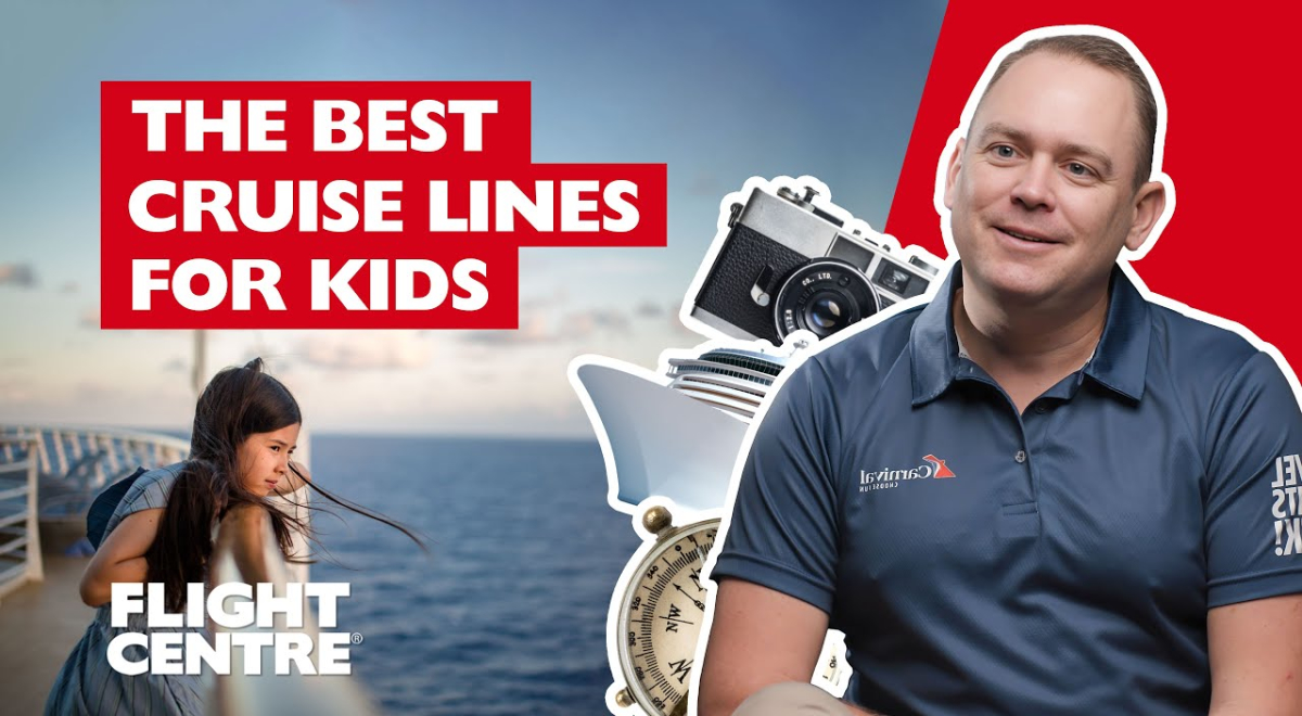 male sitting next to camera, clock and cruiseship