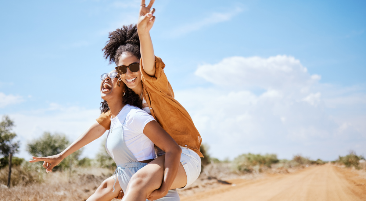 Two friends on vacation together