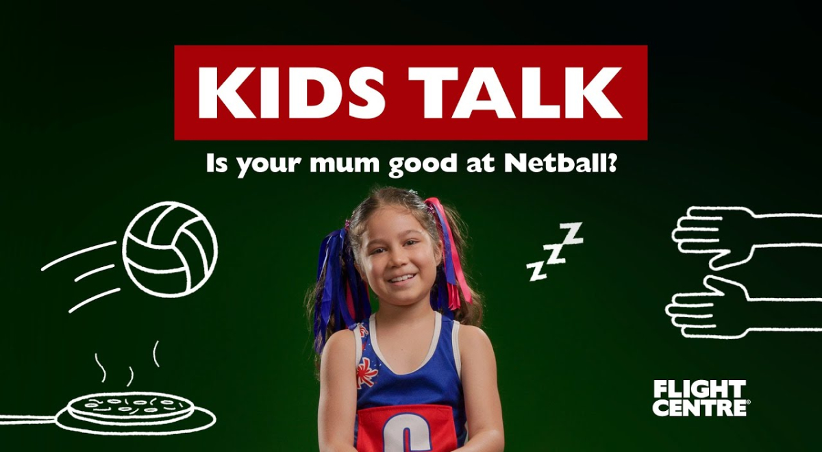 girl in netball gear next to netball graphics