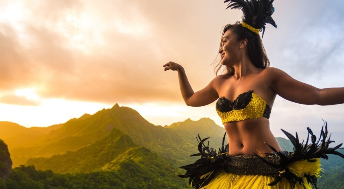 Woman dancing in Rarotonga