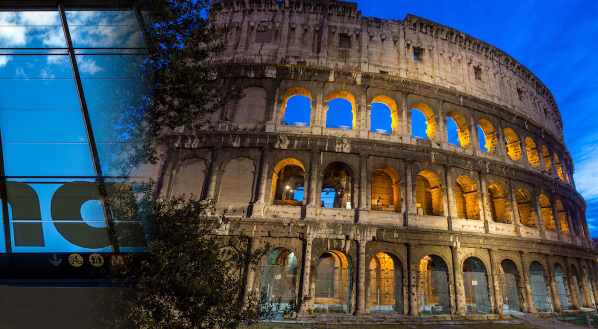 The Termini rail station in Rome / the Colosseum