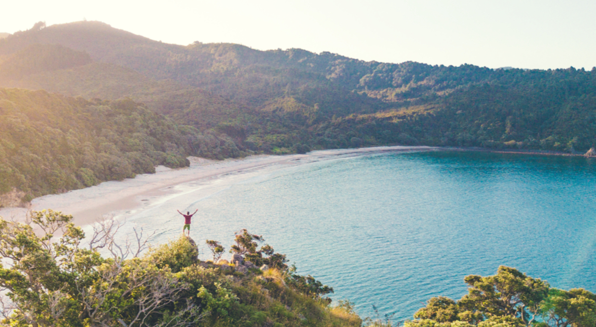 Man overlooking bay