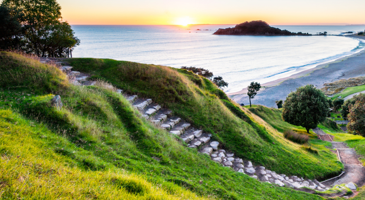 stairs leading to beach in Tauranga New Zealand