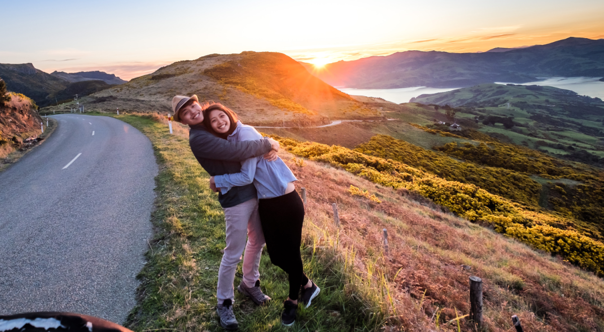 Couple travelling around New Zealand's South Island