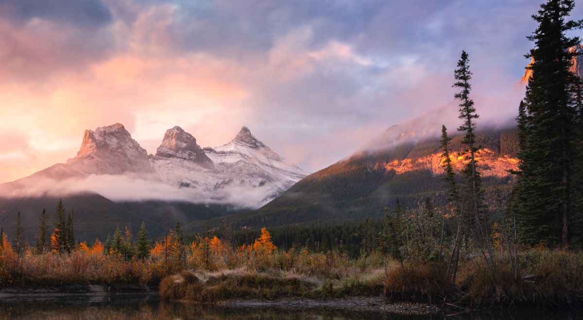 Three Sisters peaks in Alberta