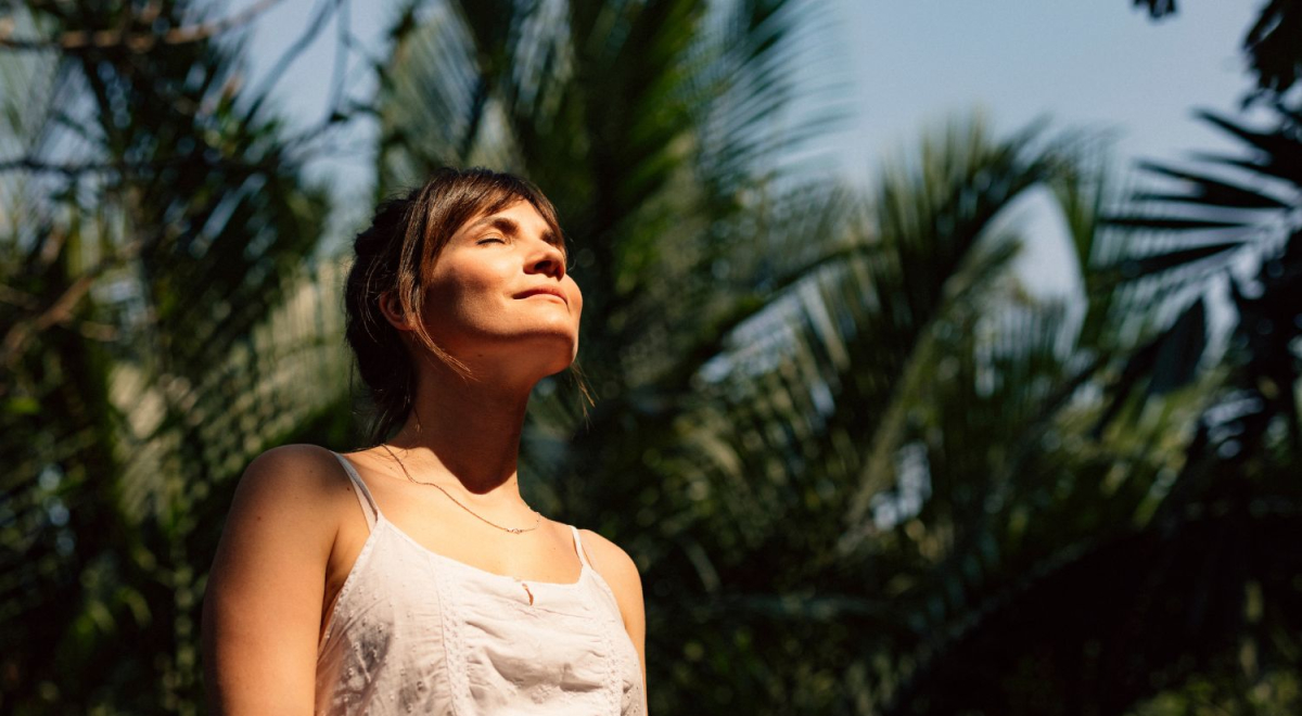 Woman looking relaxed on vacation
