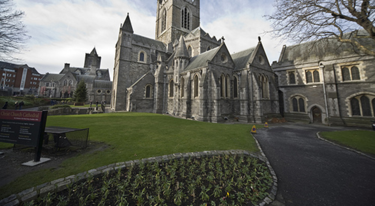 Old fashioned castle on a gloomy, winters day