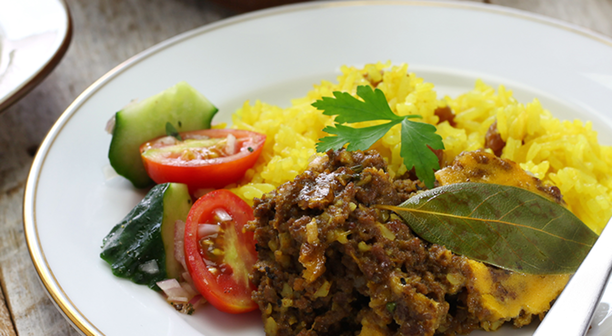 Plates of food on a table