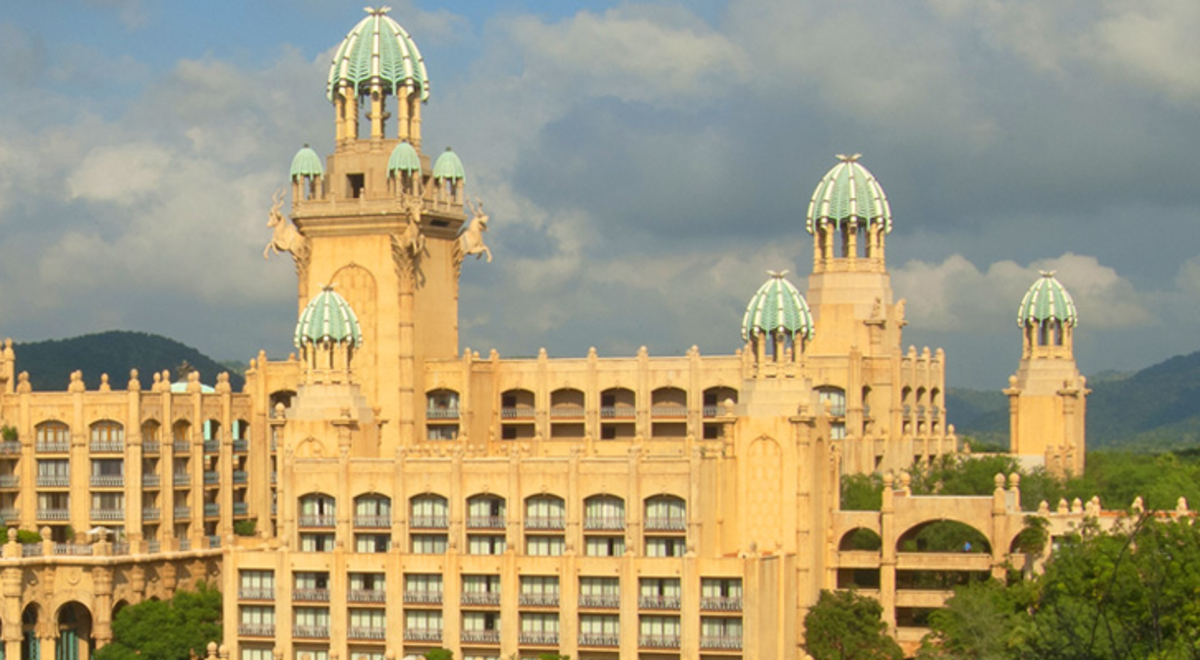 A view of the Palace of the Lost City hotel at Sun City, which can be visited with a cheap holiday from Flight Centre.
