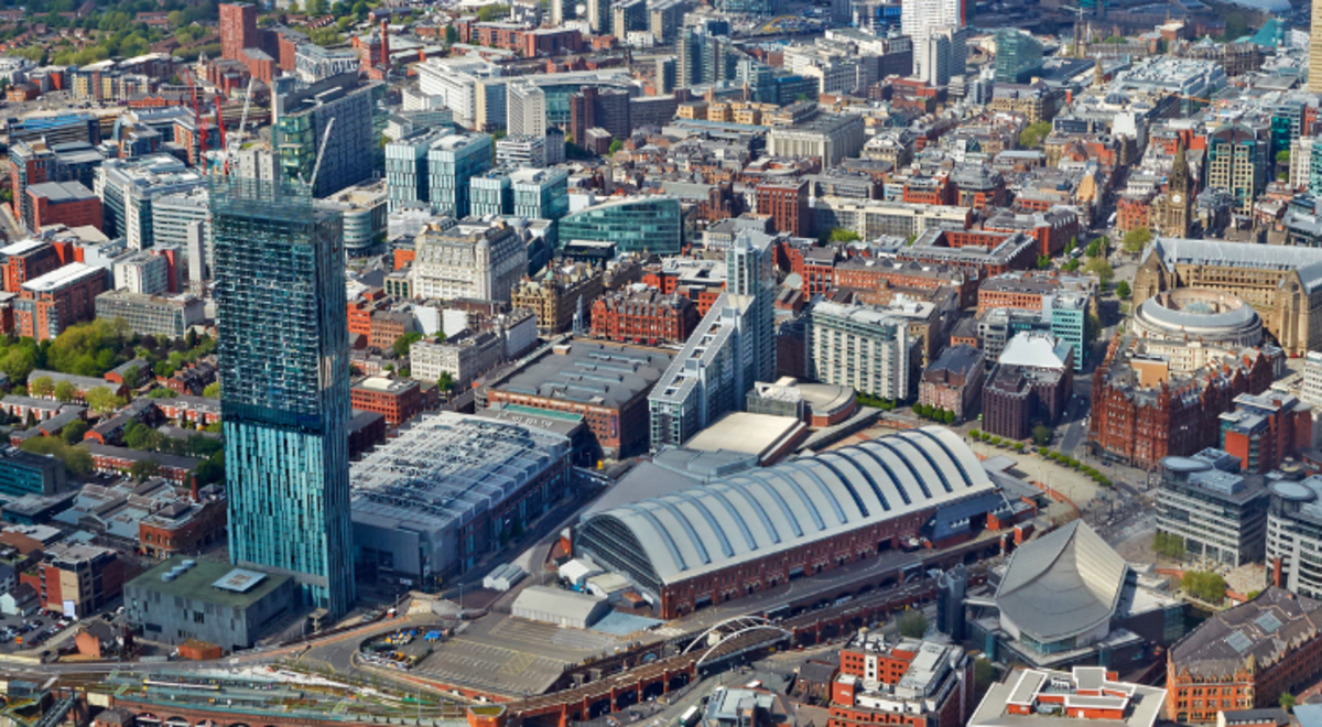 Aerial view of Manchester city 