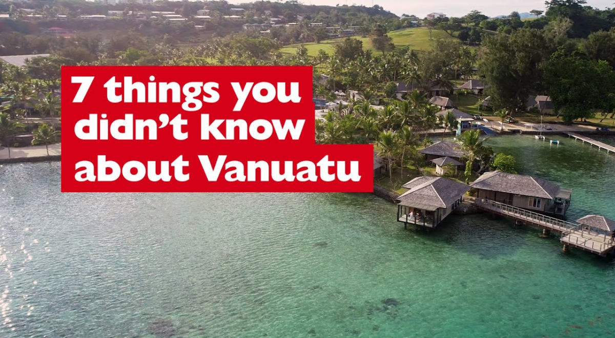 Wide photo of Vanuatu from sky