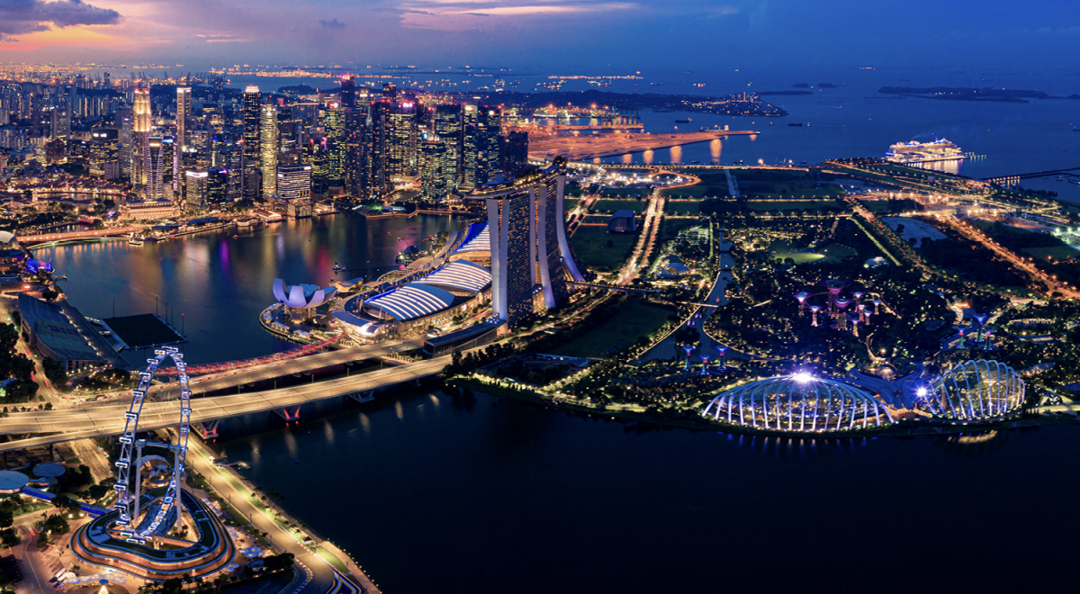 A beautiful aerial view of Singapore