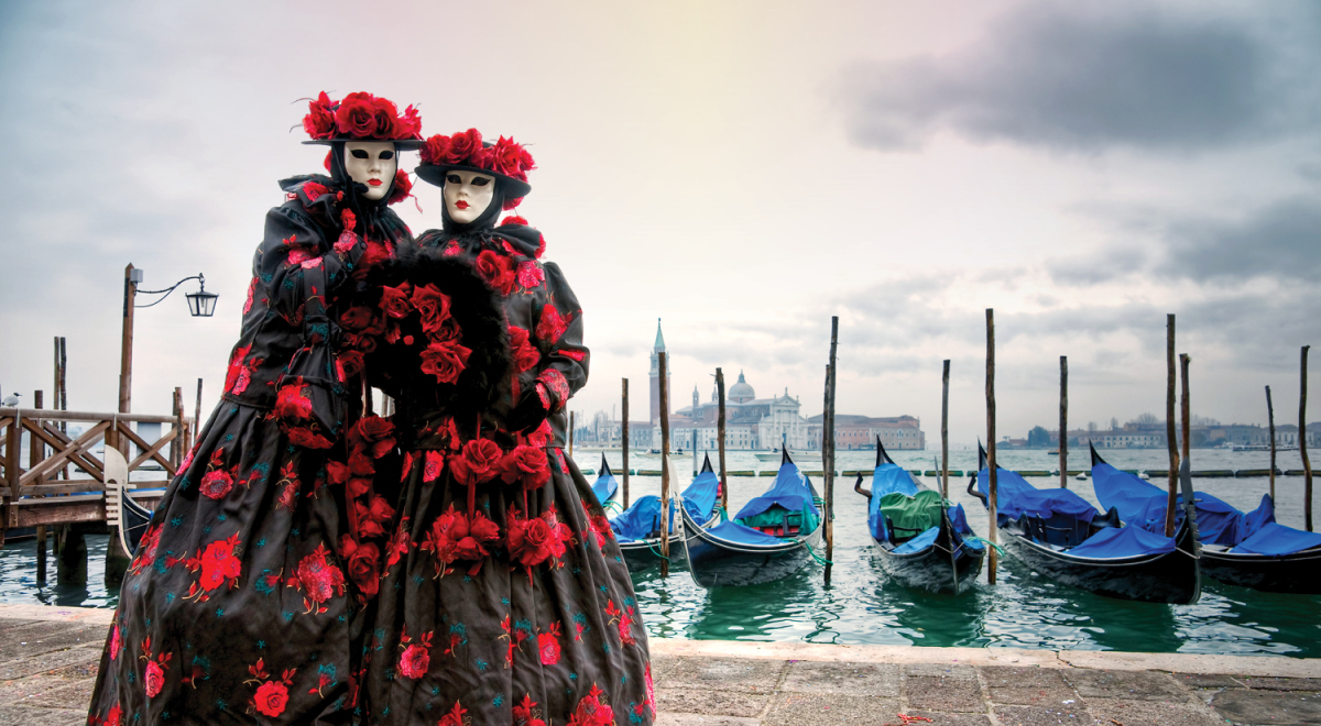 People dressed up for the Carnival of Venice