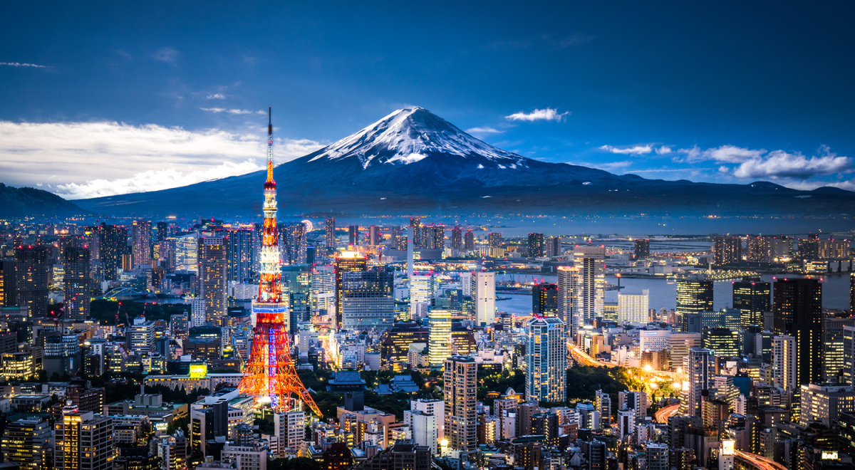 Tokyo skyline with Mt. Fuji in the background