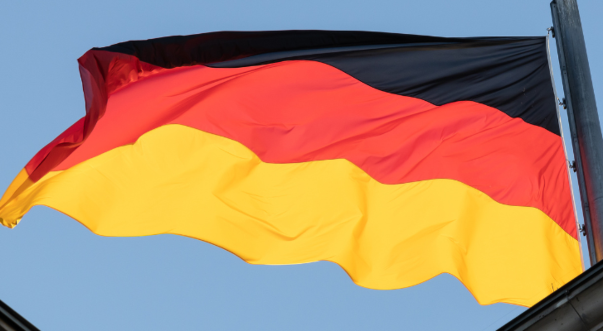 German flag flying