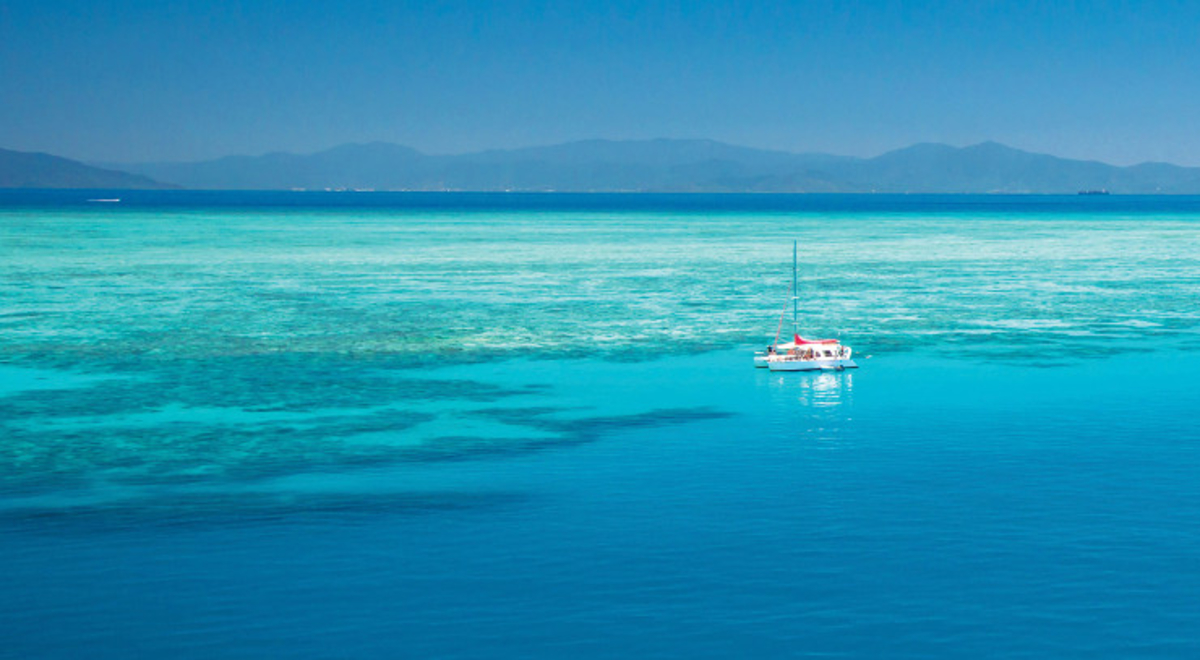 sailing boat on water on great barrier reef