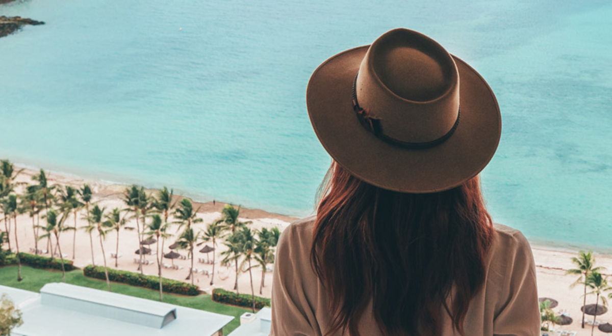 Woman admiring the ocean view at Hamilton Island