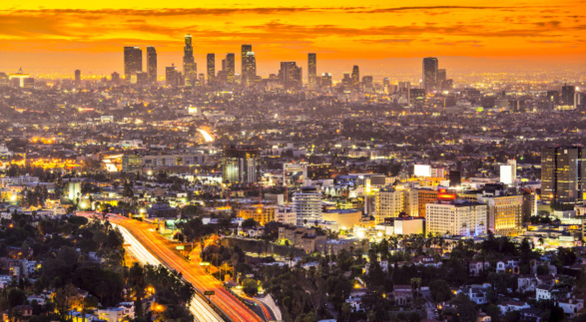 Downtown LA sunset