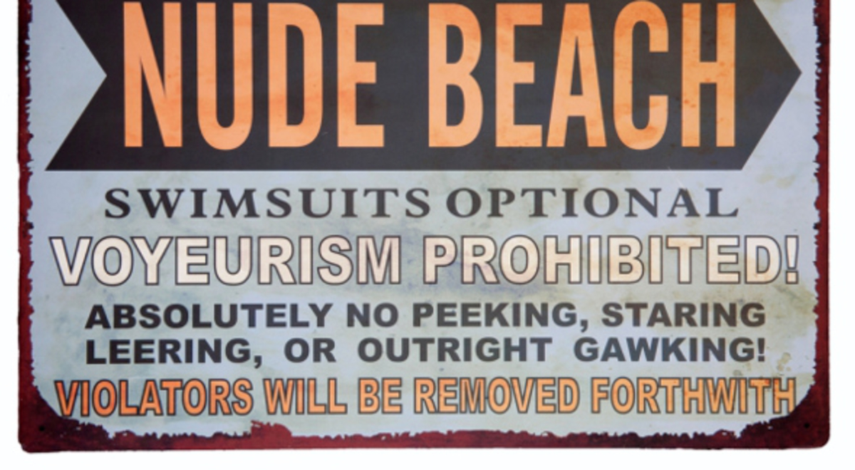 Nude beach sign 