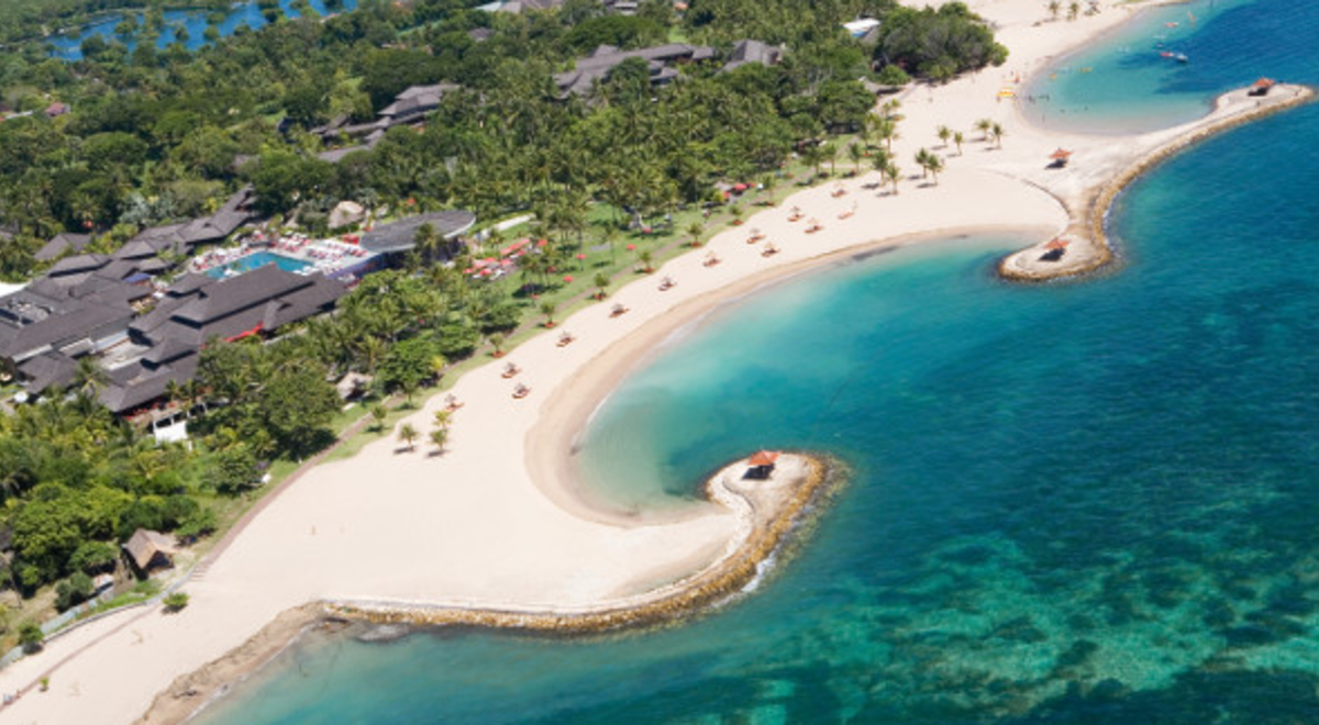 Aerial view of the Bali coastline 