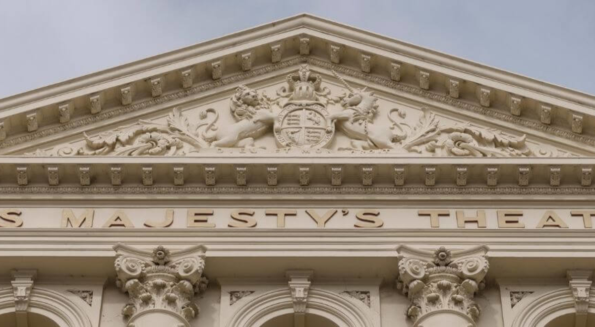 a stunning old stone architecture of His Majesty's theatre