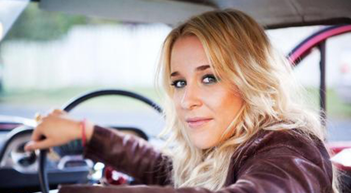 Singer Catherine Britt in the drivers seat 