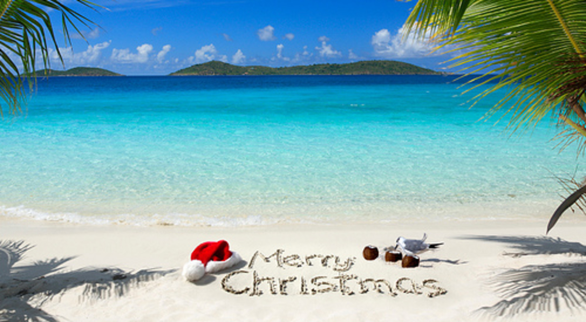 Seaside view with a Holiday greeting