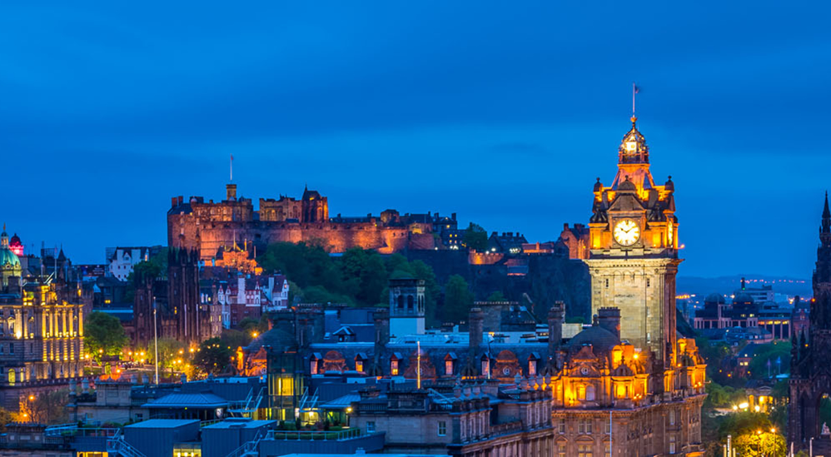 Edinburgh skyline at night 