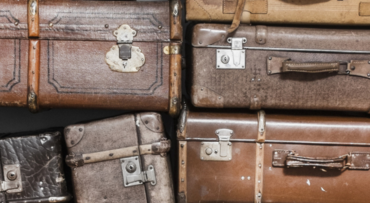 Vintage luggage stacked 