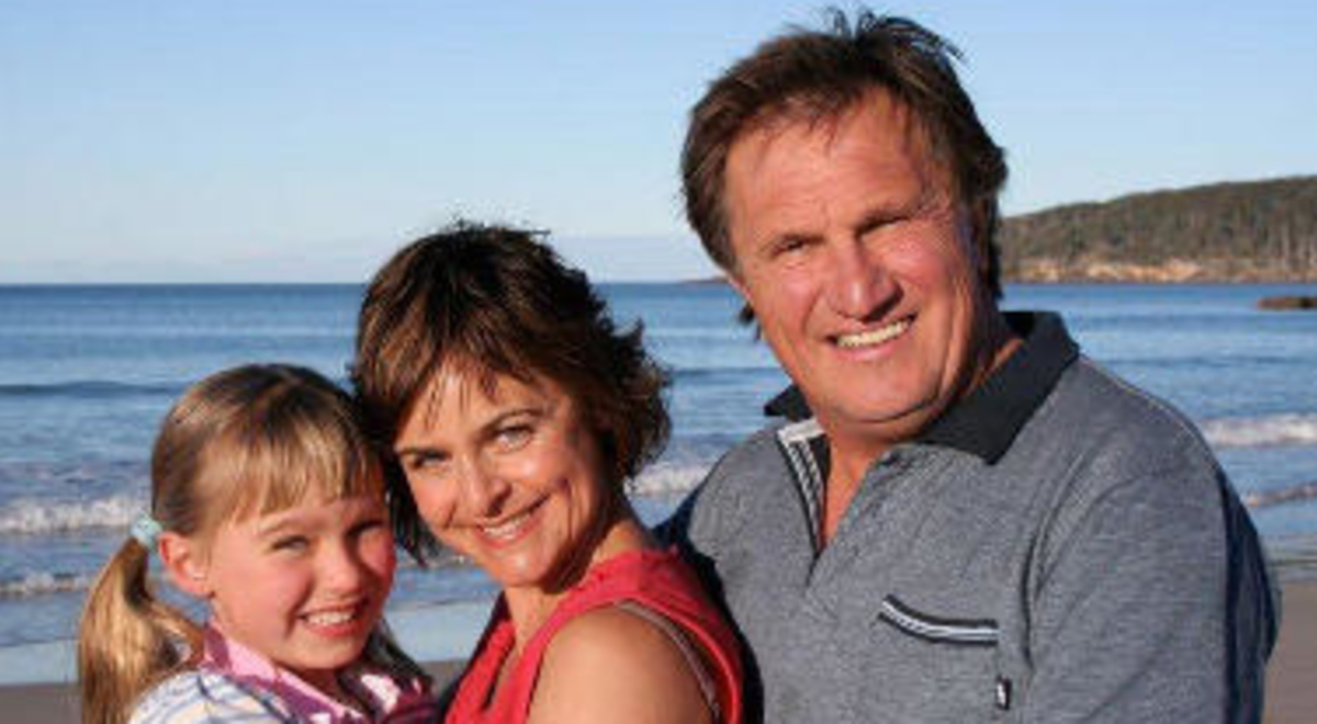 Frankie Holden and his family had their picture taken on the shore of a beach