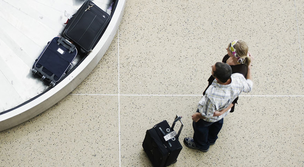 australian airline baggage carousel ariel view 