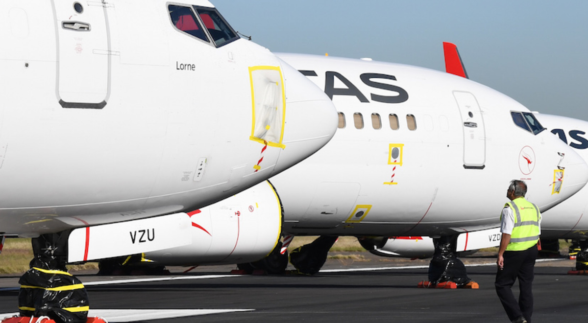 Qantas aircraft grounded in Sydney