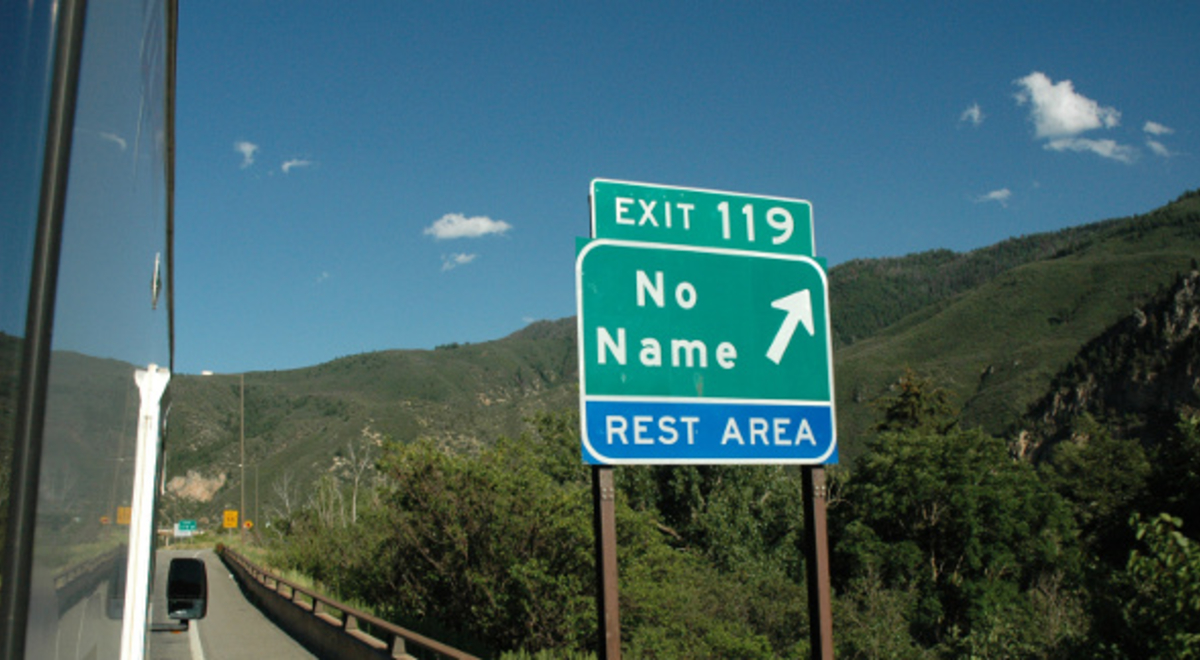 No name sign on a highway