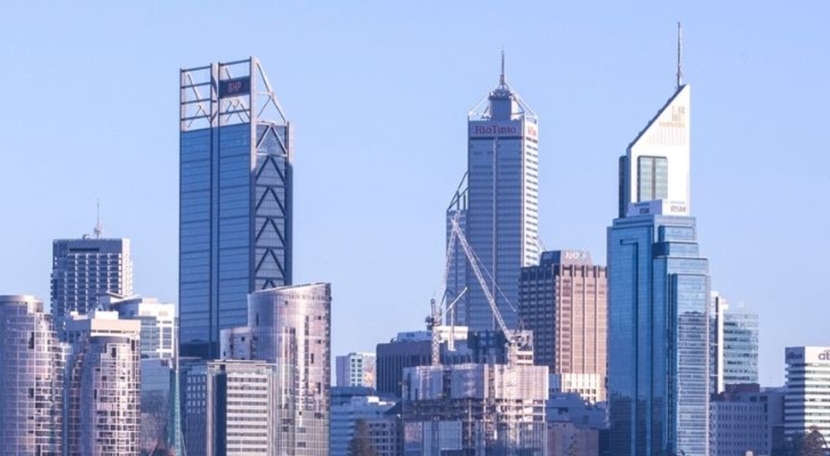 View of the Perth city skyline