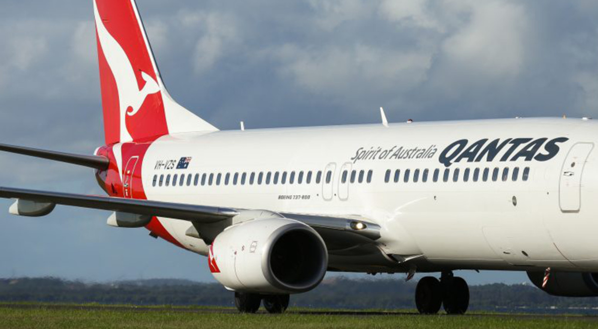 Qantas aircraft on the runway