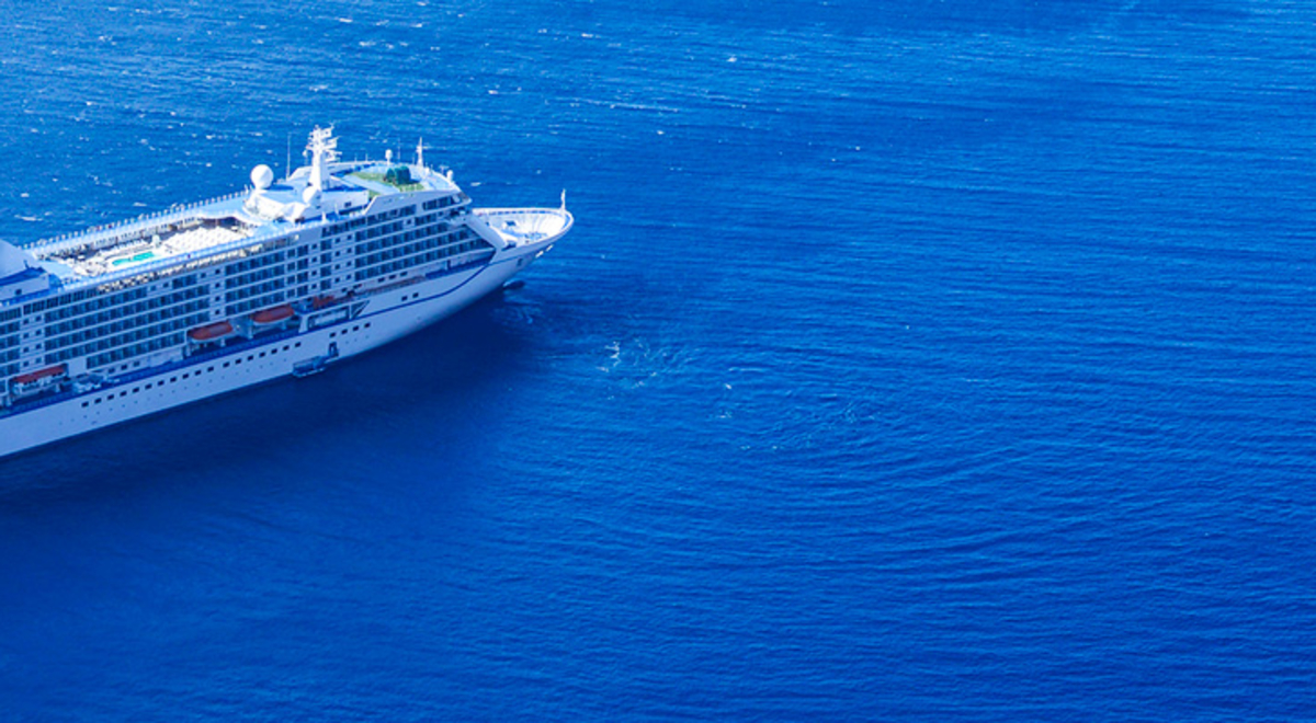 Cruise Ship in blue ocean