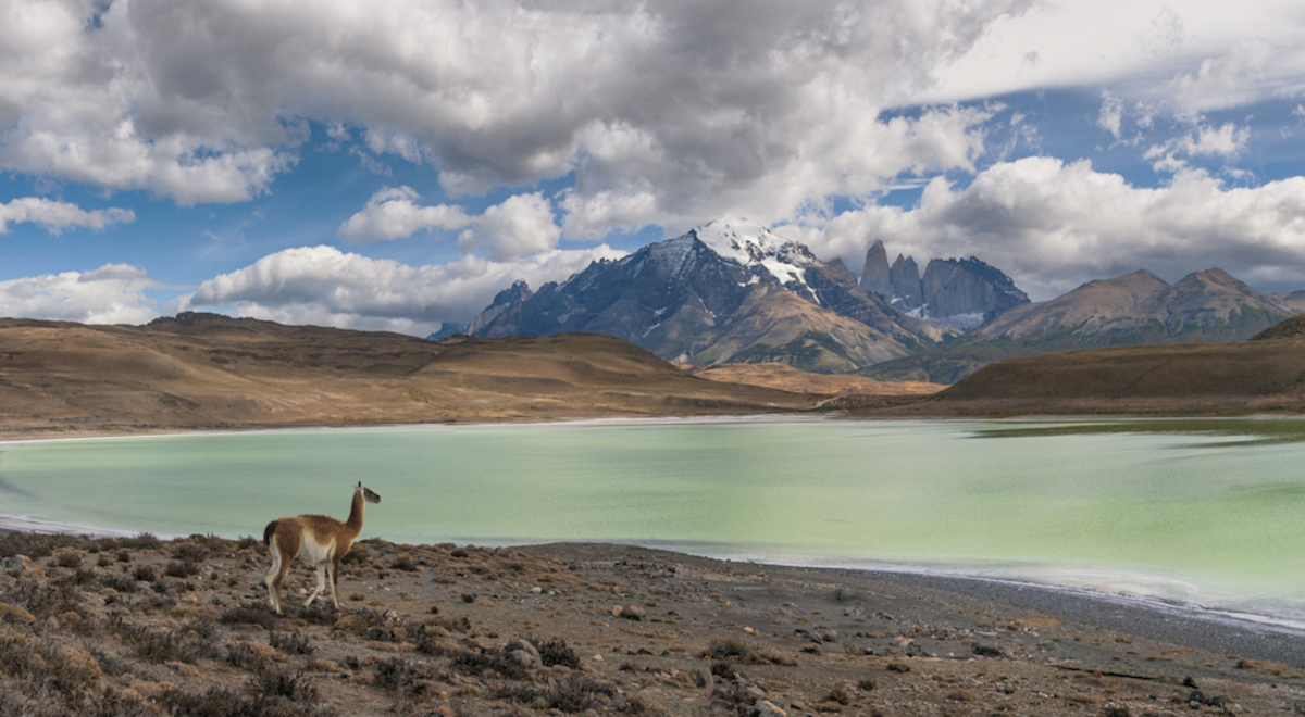 lake with mountains behind in Patagonia, Chila